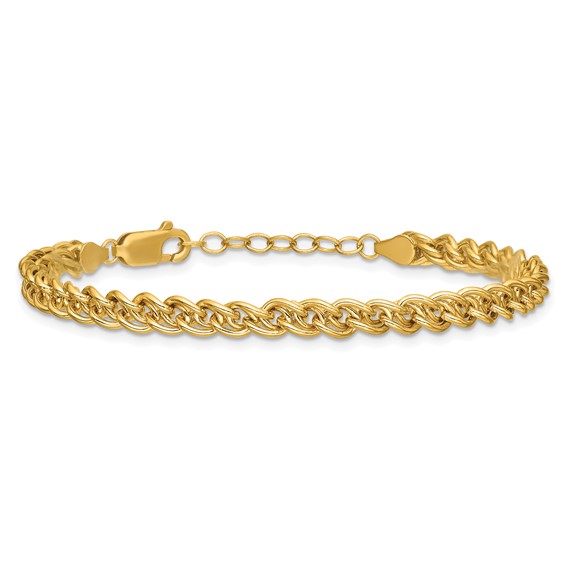 1/20 14K Gold Filled 4.25mm Wheat 6.5in with 1in ext. Bracelet