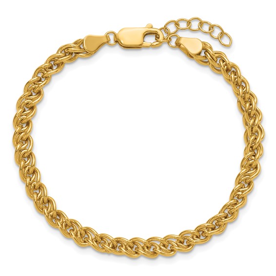 1/20 14K Gold Filled 4.25mm Wheat 6.5in with 1in ext. Bracelet