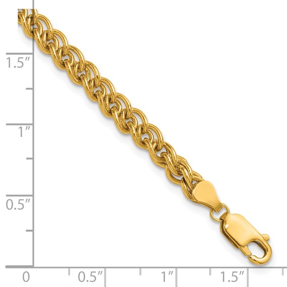 1/20 14K Gold Filled 4.25mm Wheat 6.5in with 1in ext. Bracelet