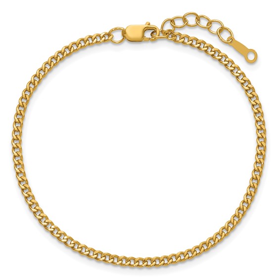 1/20 14K Gold Filled 2.30mm Curb 6.5in with 1in ext. Bracelet