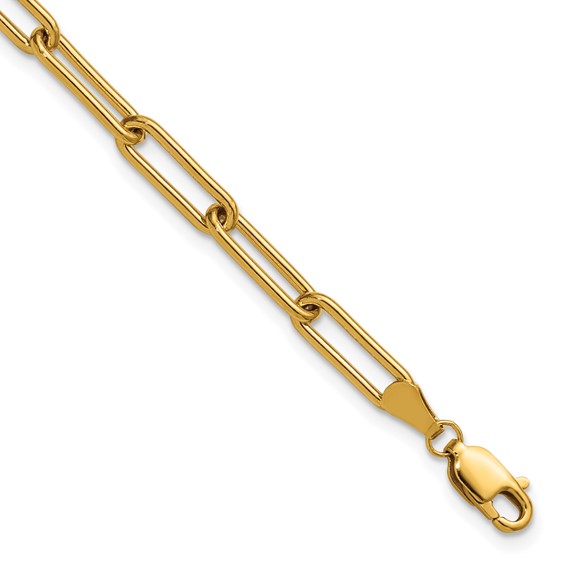 1/20 14K Gold Filled 4.10mm Paperclip Link 6.5in with 1in ext. Bracelet