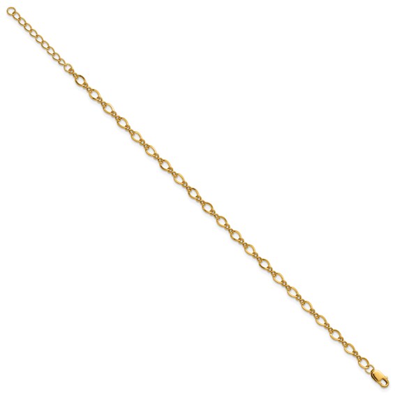 1/20 14K Gold Filled 3.50mm Fancy Figaro 6.5in with 1in ext. Bracelet