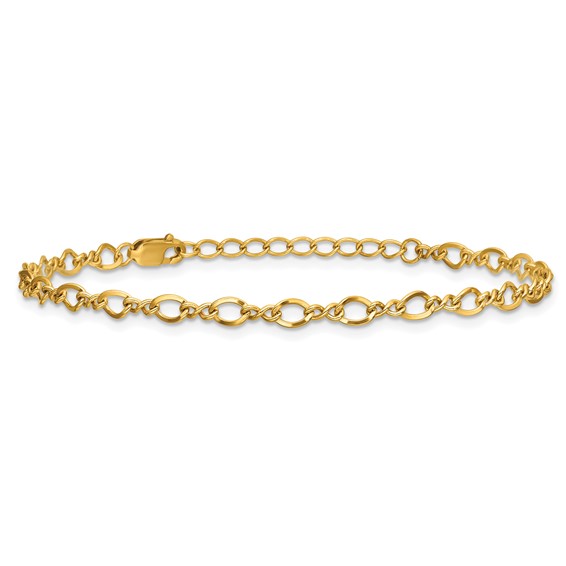 1/20 14K Gold Filled 3.50mm Fancy Figaro 6.5in with 1in ext. Bracelet