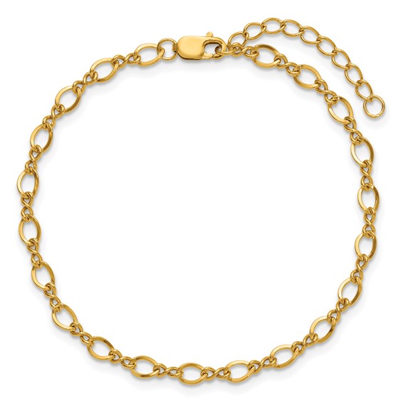 1/20 14K Gold Filled 3.50mm Fancy Figaro 6.5in with 1in ext. Bracelet