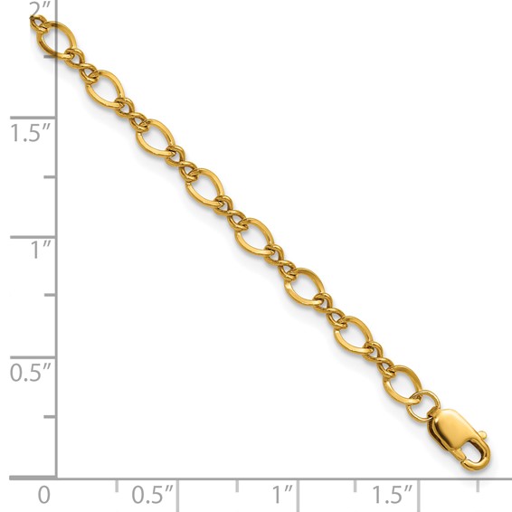 1/20 14K Gold Filled 3.50mm Fancy Figaro 6.5in with 1in ext. Bracelet