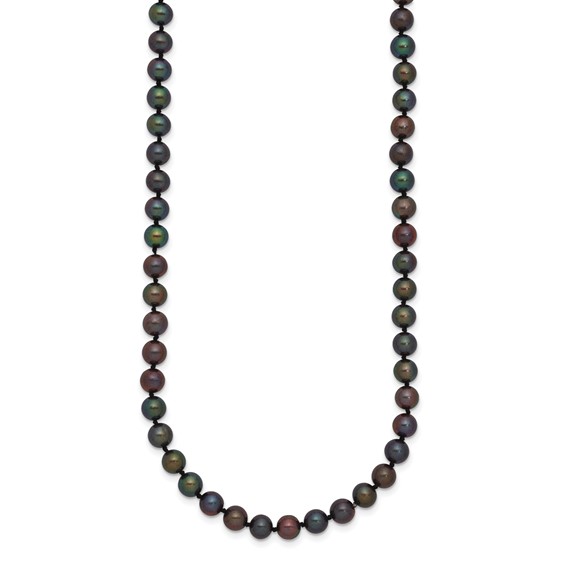 Gold Filled Black Near Round FWC Pearl Necklace