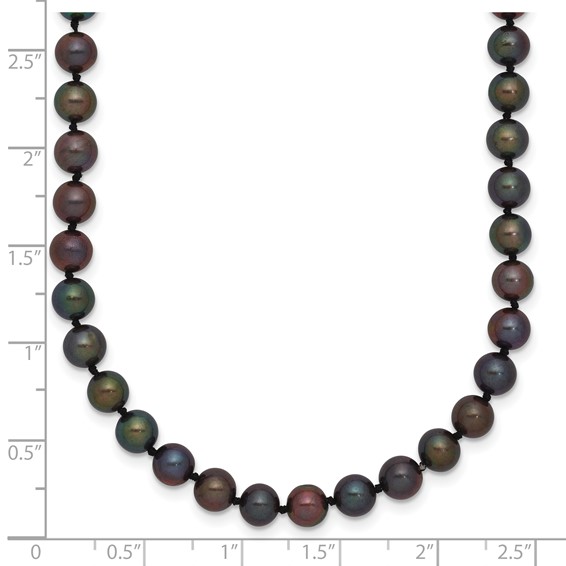Gold Filled Black Near Round FWC Pearl Necklace