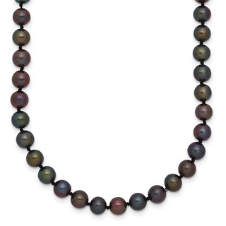 Gold Filled Black Near Round FWC Pearl Necklace