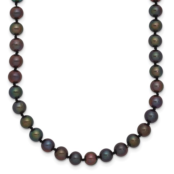 Gold Filled Black Near Round FWC Pearl Necklace