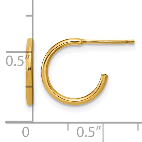 Gold Filled 1.3mm C-Hoop Earrings