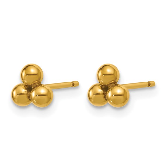 1/20 14K Gold Filled 3 Ball Post Earrings