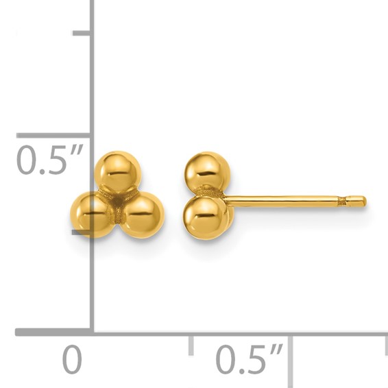 1/20 14K Gold Filled 3 Ball Post Earrings