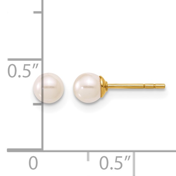 Gold Filled Simulated Pearl Post Earrings