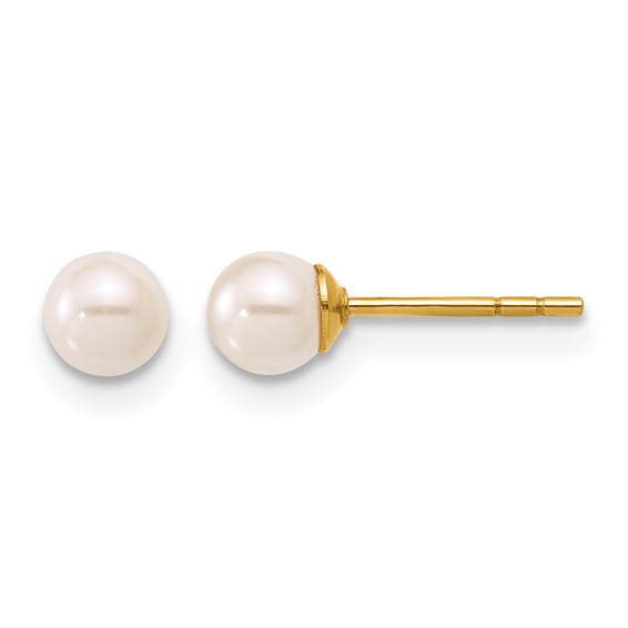 Gold Filled Simulated Pearl Post Earrings