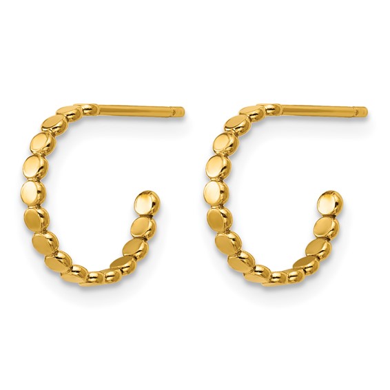 1/20 14K Gold Filled 1.90 x 12mm Beaded Post Hoop Earrings