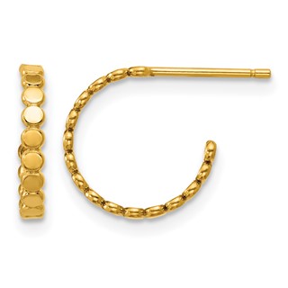 1/20 14K Gold Filled 1.90 x 12mm Beaded Post Hoop Earrings