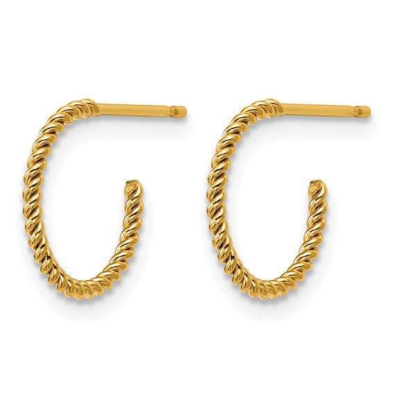 1/20 14K Gold Filled 1.20 x 12mm Twisted Post Hoop Earrings