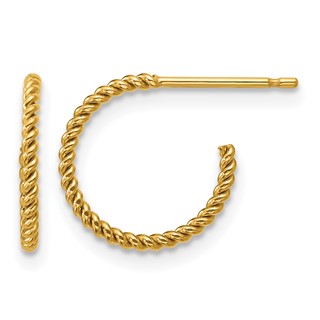 1/20 14K Gold Filled 1.20 x 12mm Twisted Post Hoop Earrings