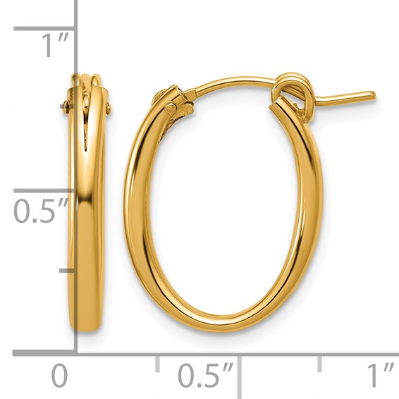 Gold Filled Oval Hoop Earrings