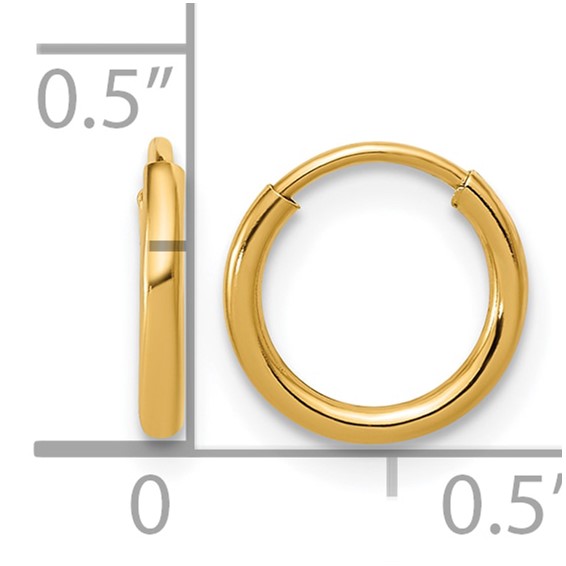 Gold Filled 1.3mm Endless Hoop Earrings