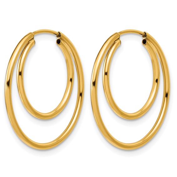 Gold Filled Double Endless Hoop Earrings