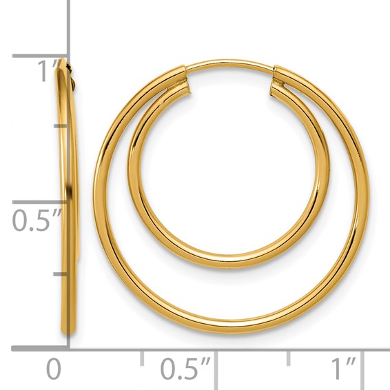 Gold Filled Double Endless Hoop Earrings