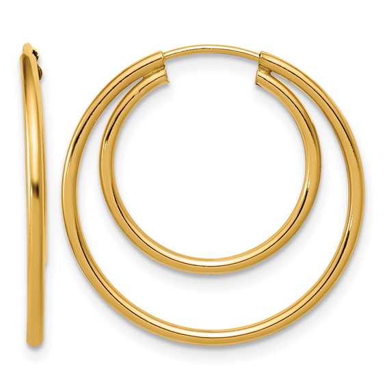 Gold Filled Double Endless Hoop Earrings