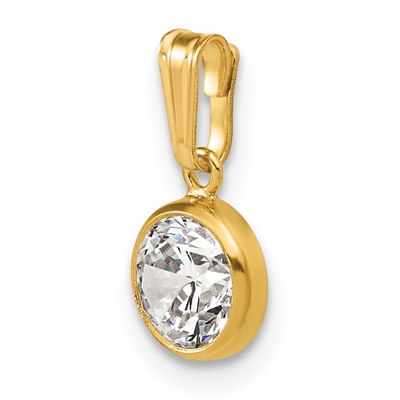 1/20 14K Gold Filled 6.75mm CZ Bezel Pendant