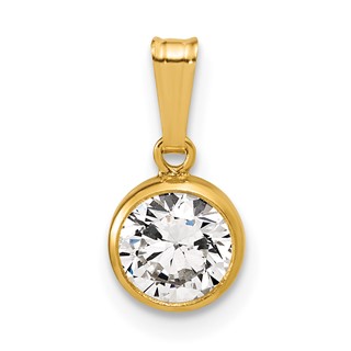 1/20 14K Gold Filled 6.75mm CZ Bezel Pendant