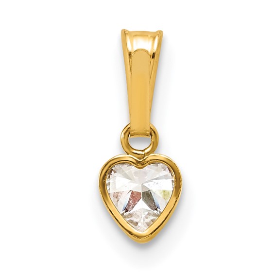 Gold Filled CZ Heart Pendant