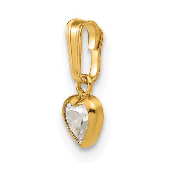 Gold Filled CZ Heart Pendant