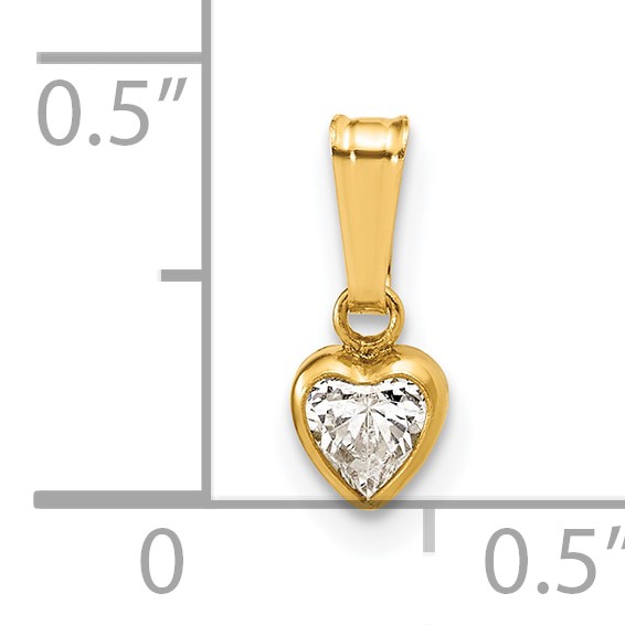 Gold Filled CZ Heart Pendant