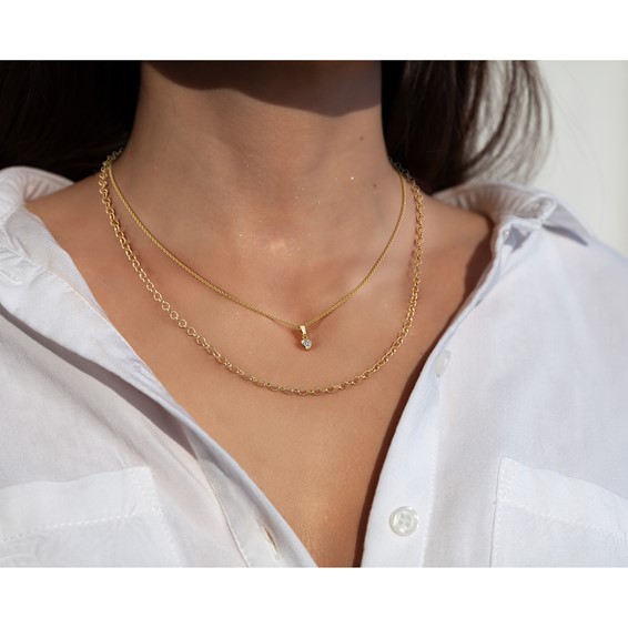 Gold Filled CZ Heart Pendant