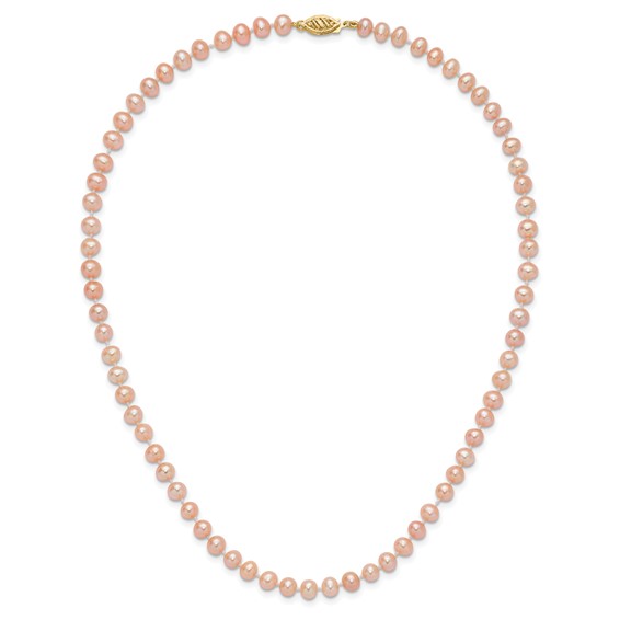 Gold Filled Pink Near Round FWC Pearl Neckalce