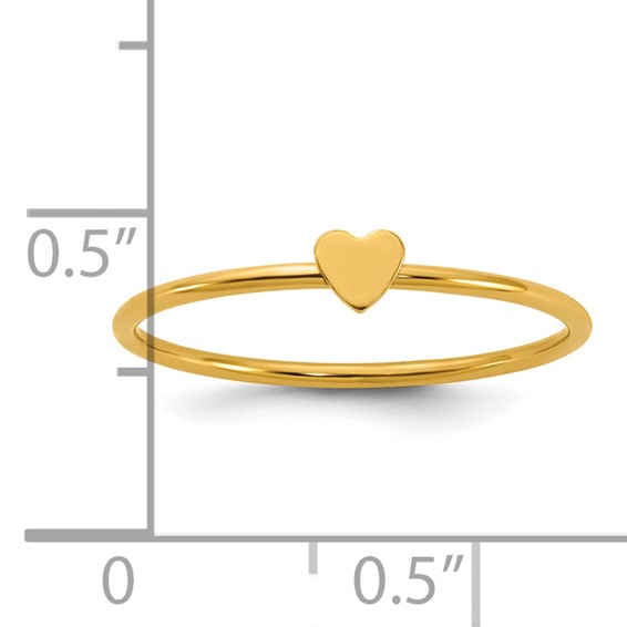 1/20 14K Gold Filled Heart 1.0mm Stacking Ring