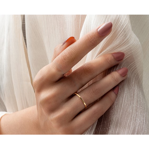 1/20 14K Gold Filled Hammered 1.25mm Stacking Ring