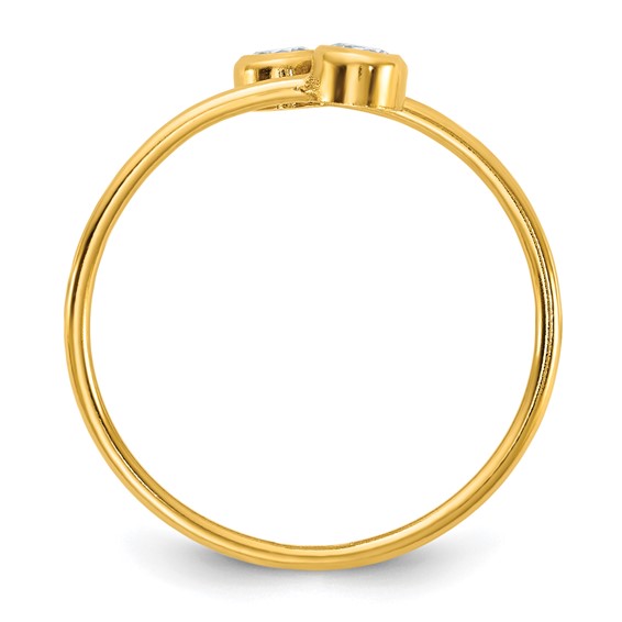 1/20 14K Gold Filled CZ 1.0mm Adjustable Ring