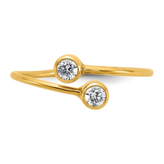 1/20 14K Gold Filled CZ 1.0mm Adjustable Ring