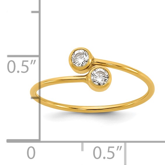 1/20 14K Gold Filled CZ 1.0mm Adjustable Ring