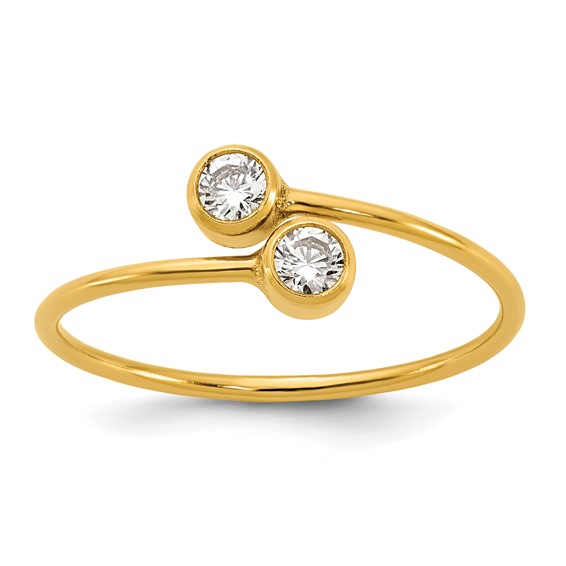 1/20 14K Gold Filled CZ 1.0mm Adjustable Ring