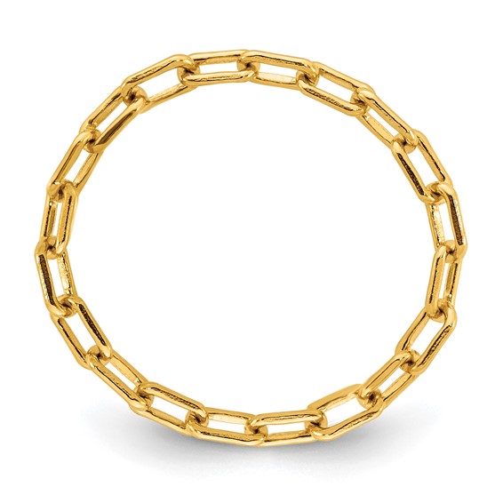 1/20 14K Gold Filled 2.40mm Paperclip Link Chain Ring-Size 5.75-6.75