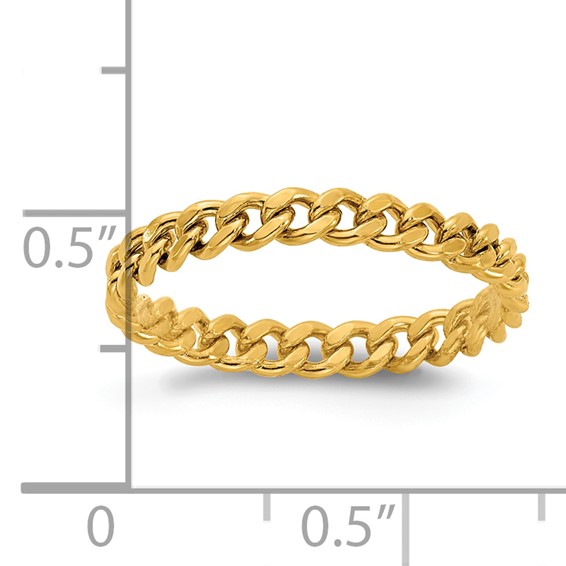 1/20 14K Gold Filled 2.90mm Curb Link Chain Ring-Size 5-6