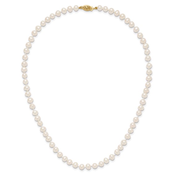 Gold Filled Near Round Freshwater Pearl Necklace