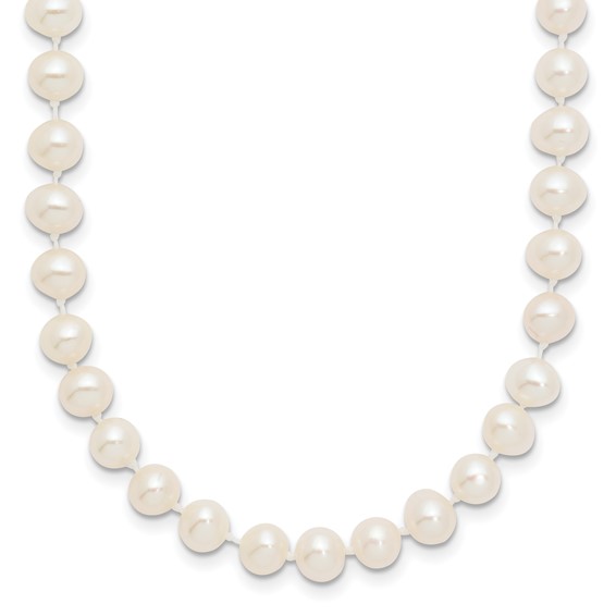 Gold Filled Near Round Freshwater Pearl Necklace