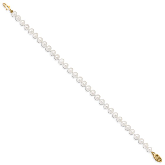 Gold Filled Near Round Freshwater Cultured Pearl Bracelet