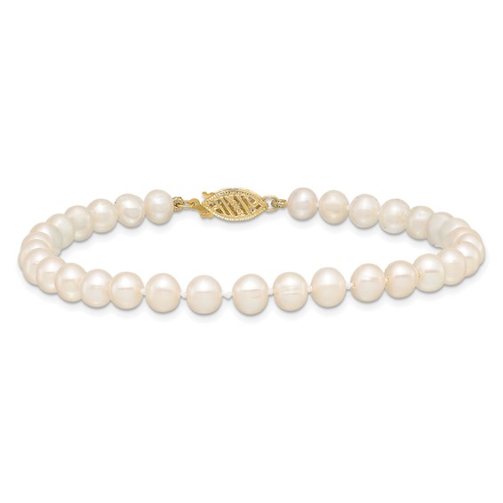Gold Filled Near Round Freshwater Cultured Pearl Bracelet