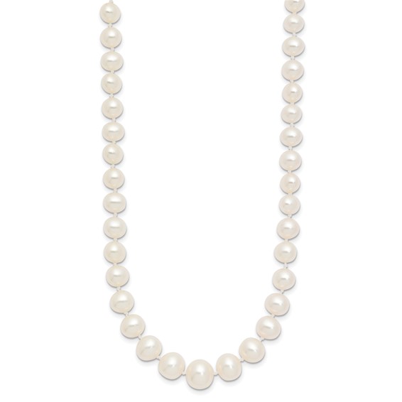 1/20 14K Gold Filled 4-8mm White FWC Pearl Graduated 18in Necklace