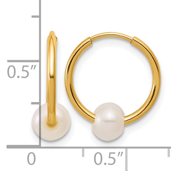 Gold Filled FWC Pearl Hoop Earrings