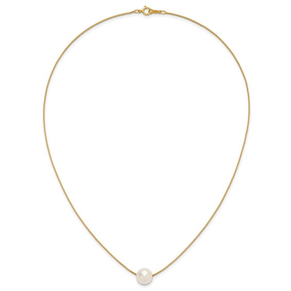 1/20 14K Gold Filled 9-10mm Round White FWC Pearl 18in Necklace