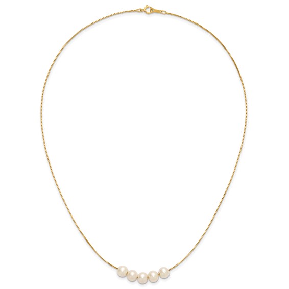 1/20 14K Gold Filled 6-7mm 5 Near Round White FWC Pearl 18in Necklace